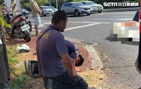 花壇，死亡車禍，水泥車下坡失控，追撞休旅車，機車，25歲騎士慘死輾斃(圖／翻攝畫面)