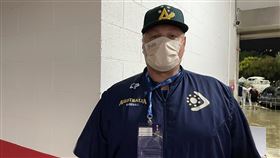 U23澳洲隊教頭尼爾森帶過林智勝U23世界盃棒球賽13日開打，澳洲隊由總教練尼爾森（Dave Nilsson）（圖）率隊來台，尼爾森對台灣並不陌生，曾在澳職帶過中華職棒味全龍隊老將林智勝，聽到林智勝在拚全壘打紀錄直呼：「非常棒」。中央社記者謝靜雯攝 111年10月14日