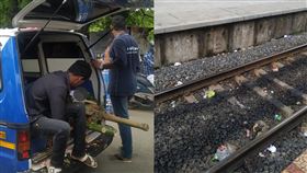 女大生被前男友推落軌道。（圖／翻攝自推特@Yazhl_praba）