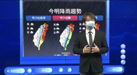 中央氣象局上午8點40分召開「中颱尼莎」颱風警報記者會。（圖／翻攝自氣象局直播）