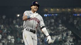 太空人菜鳥潘尼亞（Jeremy Pena）敲出致勝轟。（圖／美聯社／達志影像）