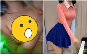 女鋼琴家小P（Pan Piano）在IG上更新一張cos《電馭叛客：邊緣行者》中女主角露西的照片。（圖／翻攝自IG）