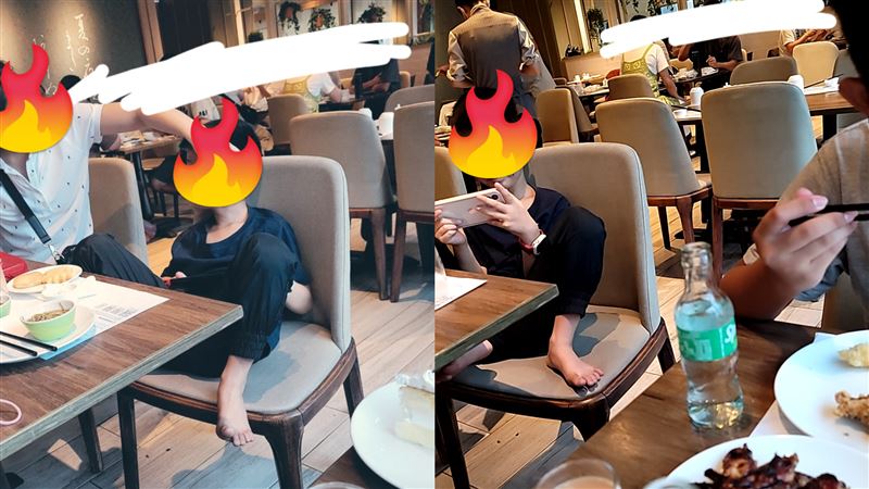 餐廳驚見小孩翹腳滑手機！她轟：倒盡胃口