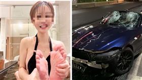 ▲炫富女林筱路的委任律師表示，現林女家中經濟困難，無法與死者家屬和解。林女被控開敞篷車，在新北市竹圍派出所前撞死曾姓工人。（資料照／翻攝畫面）