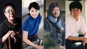  許鞍華（左起）、黑木瞳、是枝裕和、坂元裕二將為2022金馬電影大師課擔任導師。（金馬執委會提供）