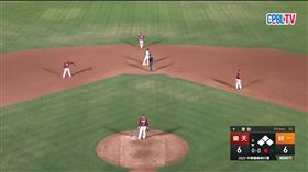 桃猿再度祭出內野5人陣，但卻又失敗。（圖／翻攝自CPBL TV）