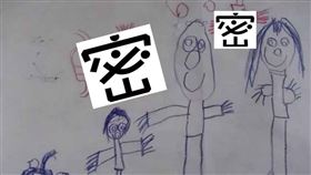 推特用戶分享自己5歲兒子的神祕畫作。（圖／翻攝自推特）