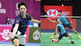 女單白馭珀、男雙楊肉盧組合都爆冷擊敗種子選手晉級8強。（資料照合成圖／羽協、中央社）