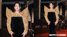 小S徐熙娣帶著節目助理保鏢許得瑋，以及派翠克一同走上紅毯。（圖／記者邱榮吉、楊澍攝影）