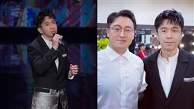 光良（右）昨（21日）登上金鐘獎表演，凍齡樣貌引起熱議。（圖／翻攝自光良臉書）