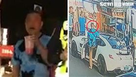 台中文昌夜市一輛700萬賓士AMG GT跑車撞飲料攤。（圖／民眾提供）