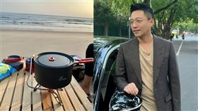 汪小菲曬多張與張亮、高亭宇出海在荒島生活照。（圖／翻攝自汪小菲微博）