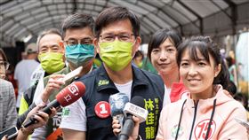 民進黨新北市長候選人林佳龍今（23）日參加卓冠廷競總成立大會。（圖／林佳龍競總提供)