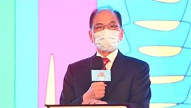 台灣民主基金會董事長、立法院長游錫堃今（25）日出席世界民主運動第11屆全球大會開幕日。（圖／游錫堃辦公室提供)