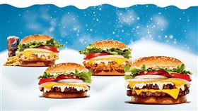 漢堡王自11/1起推出超霸起士滿上的白雪乳酪重磅漢堡。（圖／品牌提供）