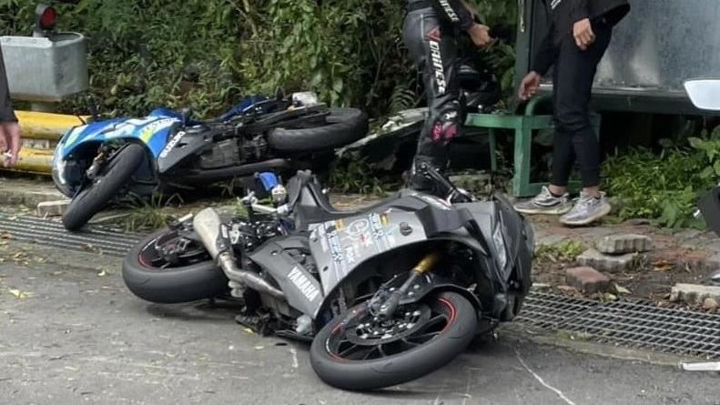 北宜重機壓車自摔撞山壁　卡普追焦照曝光