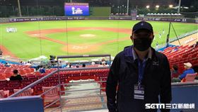 ▲統一獅球探高建三。（圖／記者蕭保祥攝影）