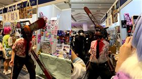 基恩在臉書分享自己扮成「鏈鋸惡魔」的照片。（圖／翻攝自Juries Kean 臉書）