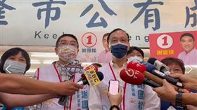 朱立倫、謝國樑到成功市場拜票。（圖／翻攝畫面）