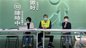 陳時中競總發言人陳品潔、台北市議員江志銘、簡舒培（圖／陳時中競辦提供）