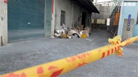 台中神岡，大洲路，桶屍案，塑膠桶，封鎖線，水泥灌屍塞桶，男性　（圖／翻攝畫面）