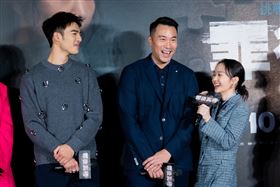 《罪後真相》首映會，陳昊森（左起）、張孝全、方郁婷笑談合作感想。（圖／威視提供）