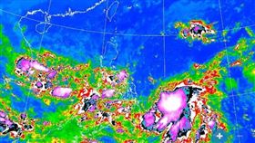 熱帶低壓衛星雲圖。（圖／翻攝自中央氣象局）。