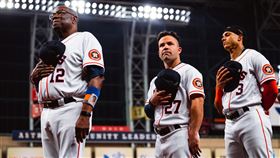 ▲太空人隊總教練貝克（Dusty Baker）（左）表示，世界大賽不見美國出生的非裔球員「看起來很糟」。（圖／翻攝自太空人推特）