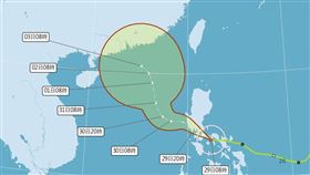 中央氣象局0800颱風路徑