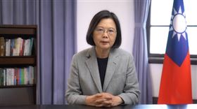 蔡英文為全日本台灣連合會舉辦之「沒有外交關係的50年-今後台日美關係的展望」國際研討會致詞（圖／總統府提供）