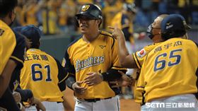 ▲中華職棒季後挑戰賽，中信兄弟外野手陳子豪跑回第1分。（圖／記者劉彥池攝影）