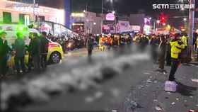 南韓梨泰院推擠。（圖／AP/YONHAP授權）