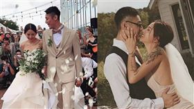 女星陳艾琳和老公Alex 29日舉辦戶外婚禮。（圖／翻攝catherinemien IG、陳艾琳臉書）