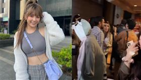 解婕翎當時人在弘大，坦言人潮同樣非常多。（組合圖／翻攝自解婕翎 IG）