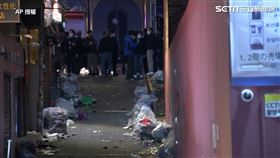 南韓梨泰院推擠。（圖／AP授權）