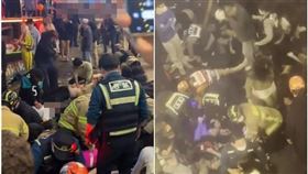 南韓,梨泰院,首爾,韓國,踩踏,逃生,爬牆,蜘蛛人（圖／翻攝自推特）