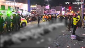 南韓梨泰院推擠。（圖／AP/YONHAP授權）