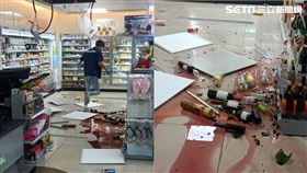 地震,超商,酒瓶,天花板,台東(讀者提供)