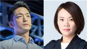 蔣萬安力挺救國團，台下卻飄五星旗，簡舒培表示「你阿公還在捏死你」。（圖／翻攝字蔣萬安、簡舒培臉書）