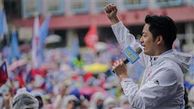 蔣萬安「台北隊集合」，北北基桃候選人合體，蔣萬安、侯友宜、謝國樑、張善政。（圖／蔣萬安競總提供）