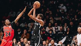 ▲杜蘭特（Kevin Durant）開季連5場比賽得超過25分。（圖／翻攝自籃網推特）
