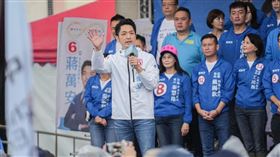 蔣萬安「台北隊集合」，北北基桃候選人合體，蔣萬安、侯友宜、謝國樑、張善政。（圖／蔣萬安競總提供）