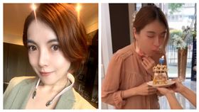 美女醫師王姿允慶生吹蠟燭，下一秒「瀏海直接燒起來」。（組合圖／翻攝自「王姿允醫師。我的無齡秘笈」粉專）