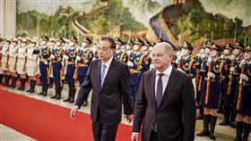 德國總理蕭茲到訪中國。（圖／美聯社／達志影像）