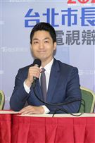 台北市長選舉電視辯論會，國民黨候選人蔣萬安於會後召開記者會。（圖／記者楊澍攝影）