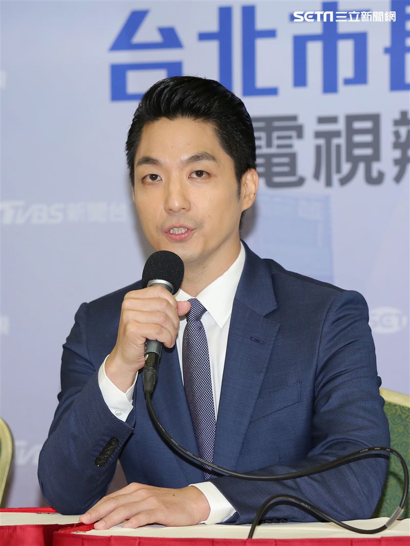 台北市長選舉電視辯論會，國民黨候選人蔣萬安於會後召開記者會。（圖／記者楊澍攝影）