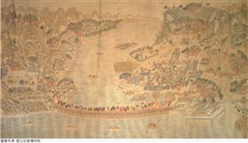 故宮古物《黃河蘭州浮橋圖》。國家文化資產網