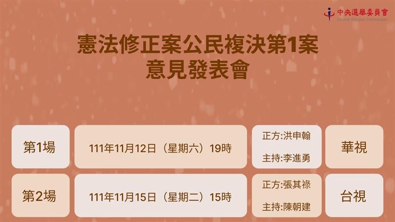 18歲公民權　中選會將舉辦5場發表會