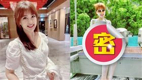 陳海茵罕曬比基尼辣照，全身上下塗滿了當地特有的白泥巴。（圖／翻攝自陳海茵臉書）