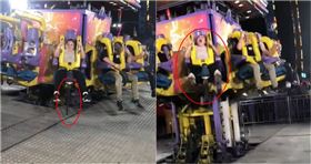 ▲美國一名9歲女童搭上自由落體後，在出發前一刻才發現，自己還沒扣上安全帶，當場嚇得崩潰尖叫。（圖／翻攝自April Piper臉書）